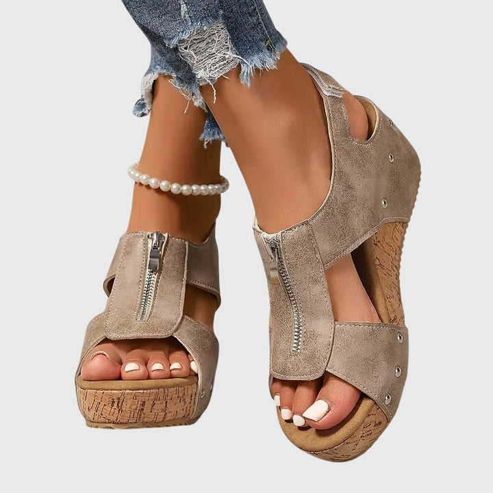 Cora | Stylish, Comfortable Women's Orthopedic Sandals with Zipper Detail 6