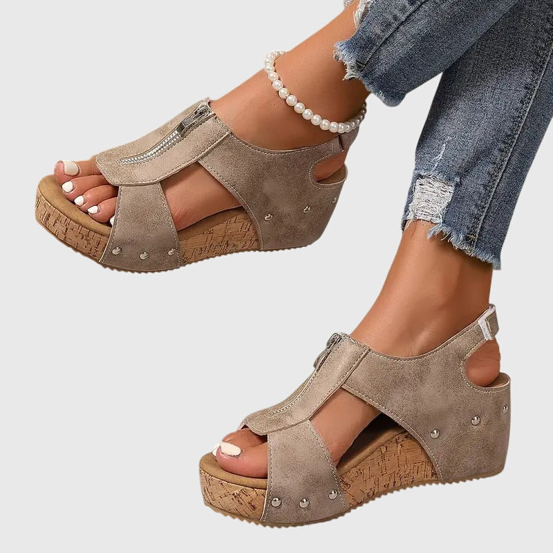 Cora | Stylish, Comfortable Women's Orthopedic Sandals with Zipper Detail 7