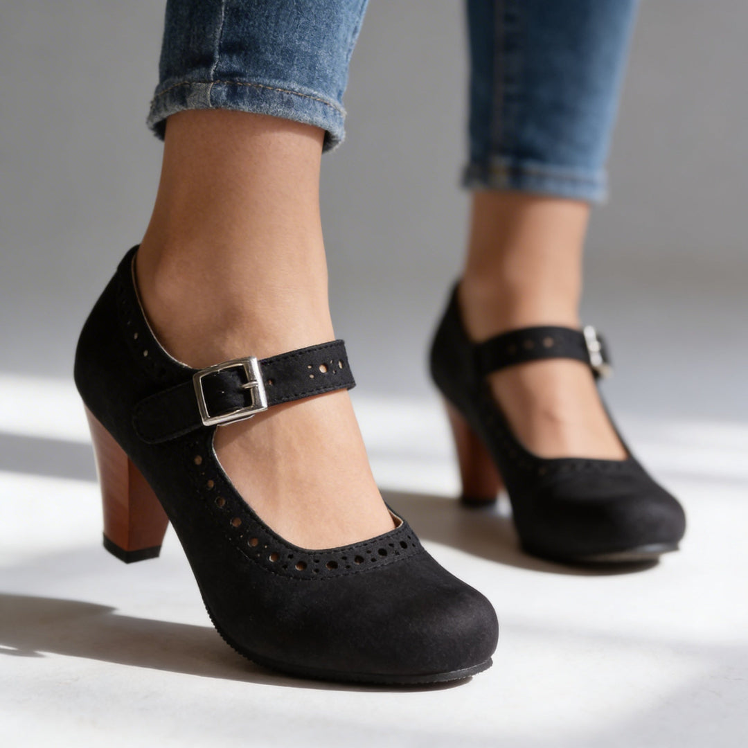 Cora | Women's Pumps Black Heels for Women Vintage Mary Jane Comfortable Fit 6