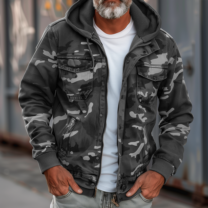 Daan | Camouflage Cargo Jacket Mens Functional Urban Style 4