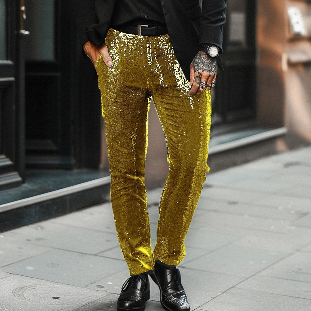 Dante | Sequin Trousers Glamorous Party Fit Comfortable Elastic Waistband 0