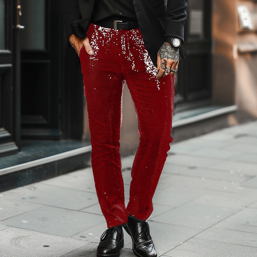 Dante | Sequin Trousers Glamorous Party Fit Comfortable Elastic Waistband 6