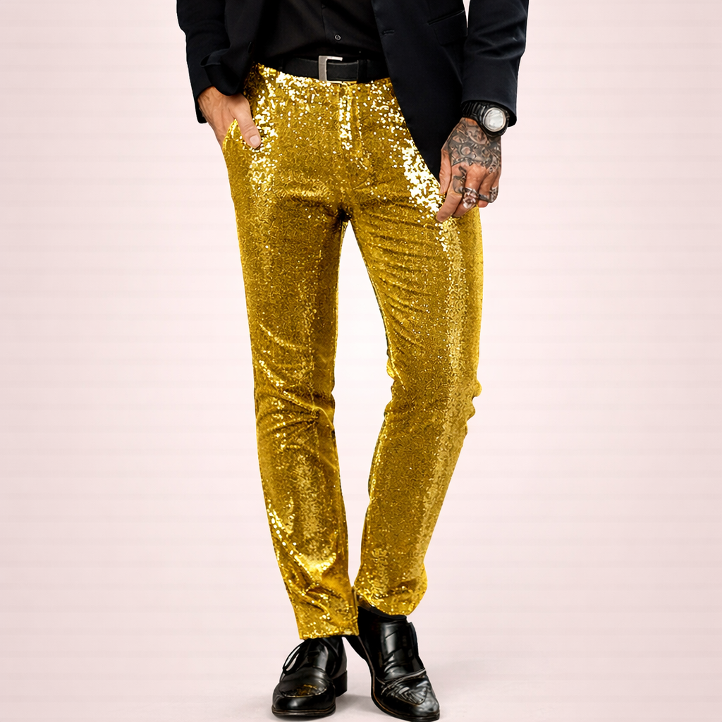 Dante | Sequin Trousers Glamorous Party Fit Comfortable Elastic Waistband 8