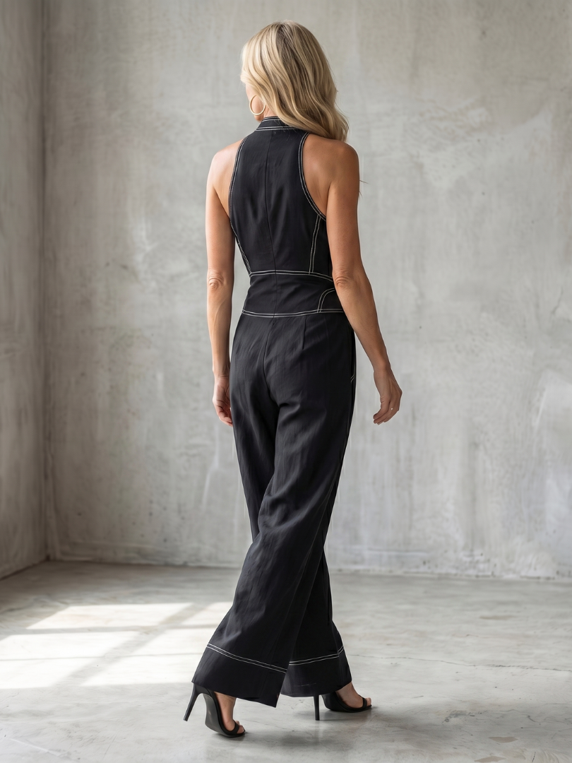 Dara | Elegant Black Jumpsuit for Women – Lightweight, Stylish & Comfortable Wide Leg Design 3