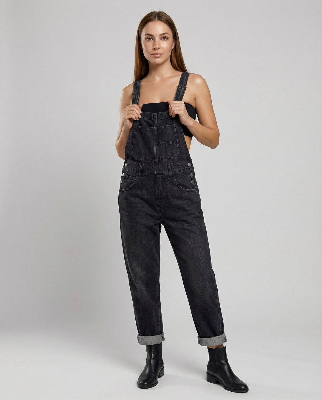 Dara | Stylish & Comfortable Women’s Denim Cross-Back Dungarees 0