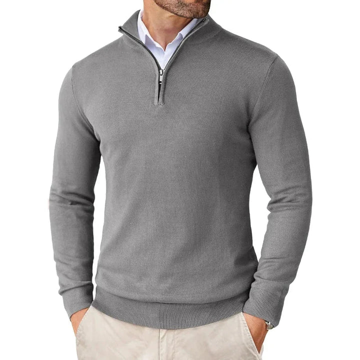 David | Modern Style Half Zip Sweater 10