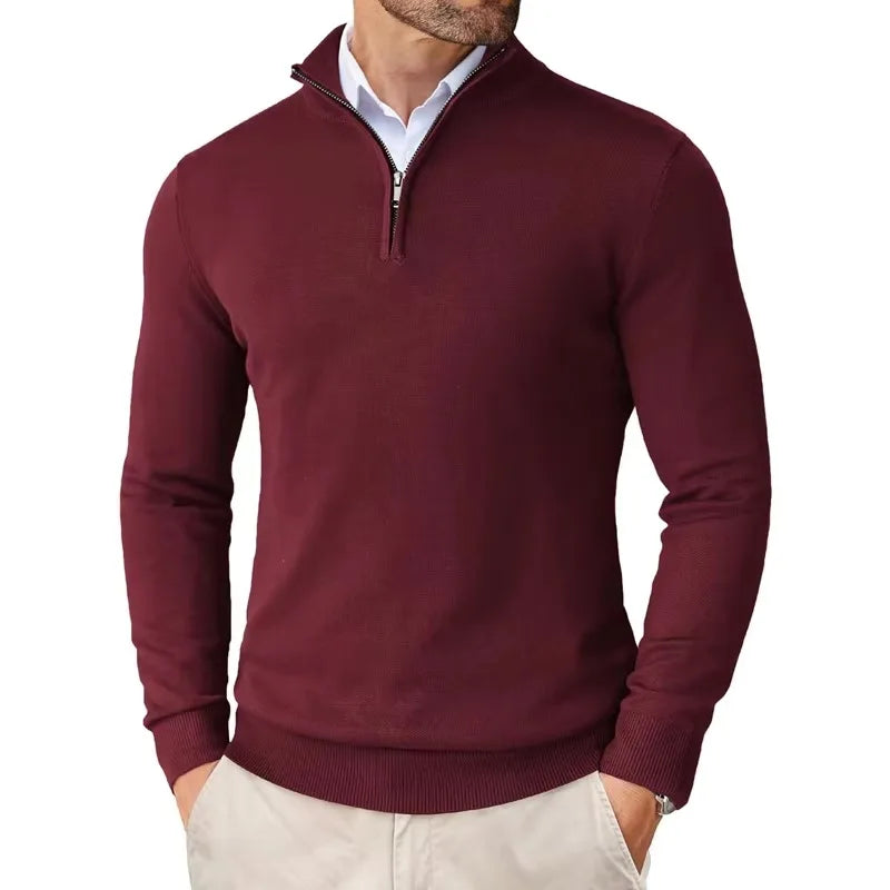 David | Modern Style Half Zip Sweater 7