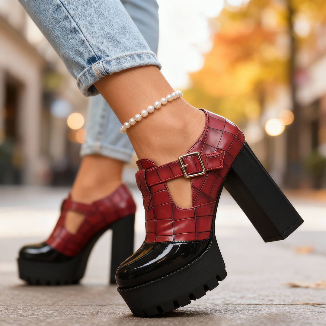 Delancey | Black Pumps Black Platform Heels Vintage Mary Jane Style 1