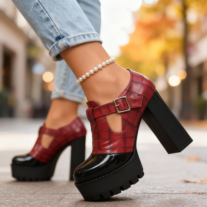 Delancey | Black Pumps Black Platform Heels Vintage Mary Jane Style 1