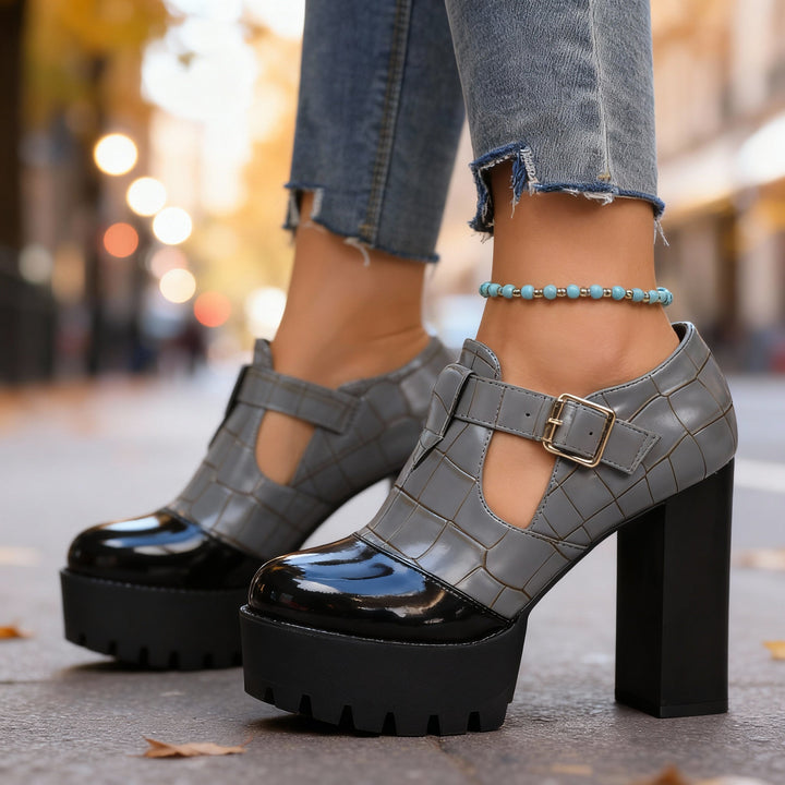 Delancey | Black Pumps Black Platform Heels Vintage Mary Jane Style 4