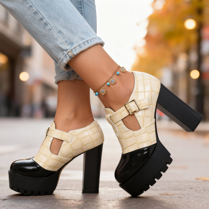 Delancey | Black Pumps Black Platform Heels Vintage Mary Jane Style 6