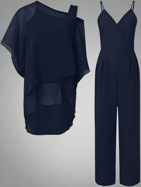 Doreen | Elegant, loose-fitting summer chiffon set 2
