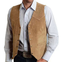 Logan | Gilet western slim fit classico effetto camoscio