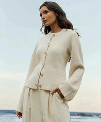 Eleanor | Elegant And Cozy Wool Blend Knitted Cardigan