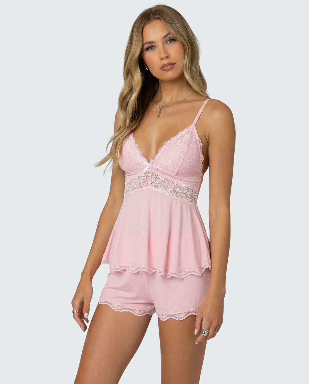 Elara | Women's Loungewear Sets Lace Camisole and Shorts Elegant Relaxed Fit 5