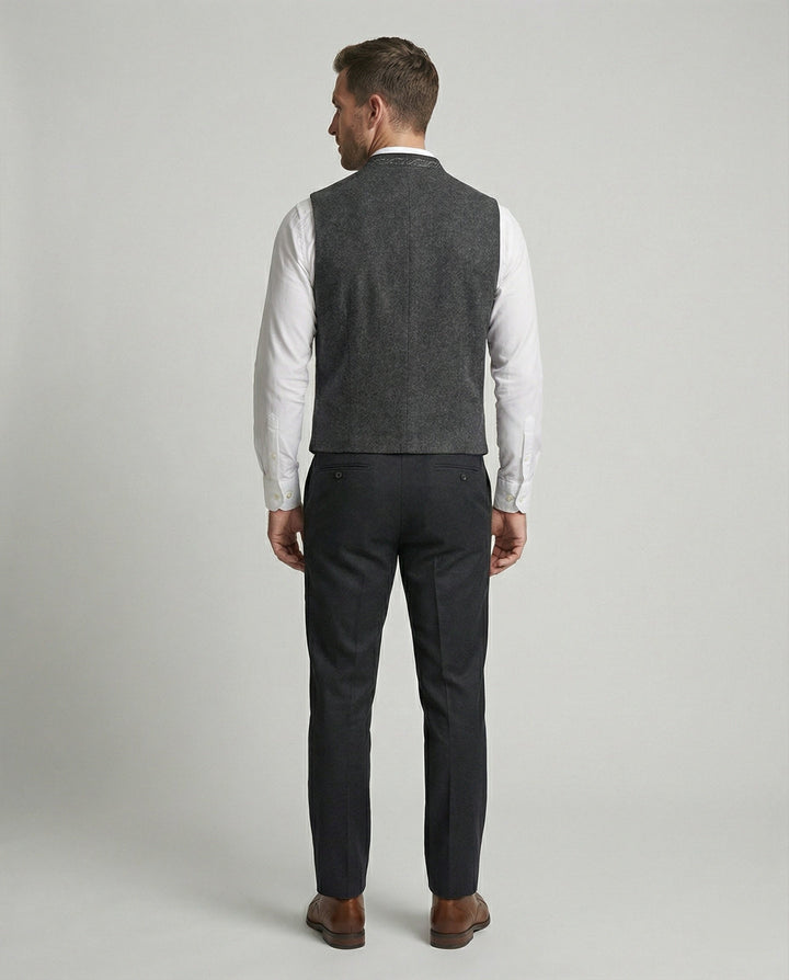 Eldric | Elegant, Slim-Fit Gray Traditional Vest for Men 3