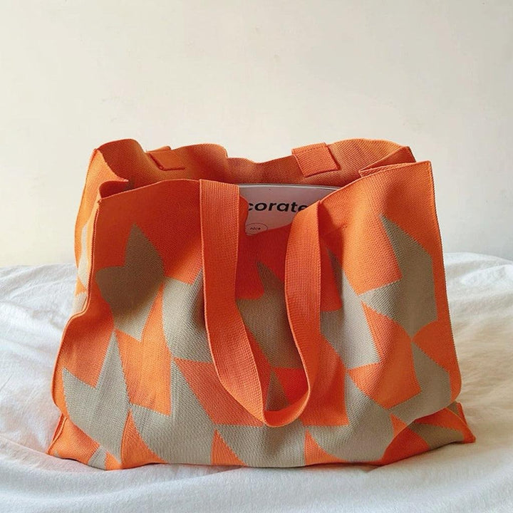 Elijah | Oversized Graphic Knit Canvas Tote Bag One Size 3