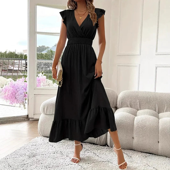 Elira | Elegant Floral Maxi Dress for Women – Flattering V-Neck &amp; Ruffle Details 2