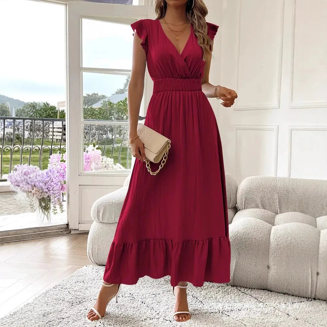 Elira | Elegant Floral Maxi Dress for Women – Flattering V-Neck &amp; Ruffle Details 6