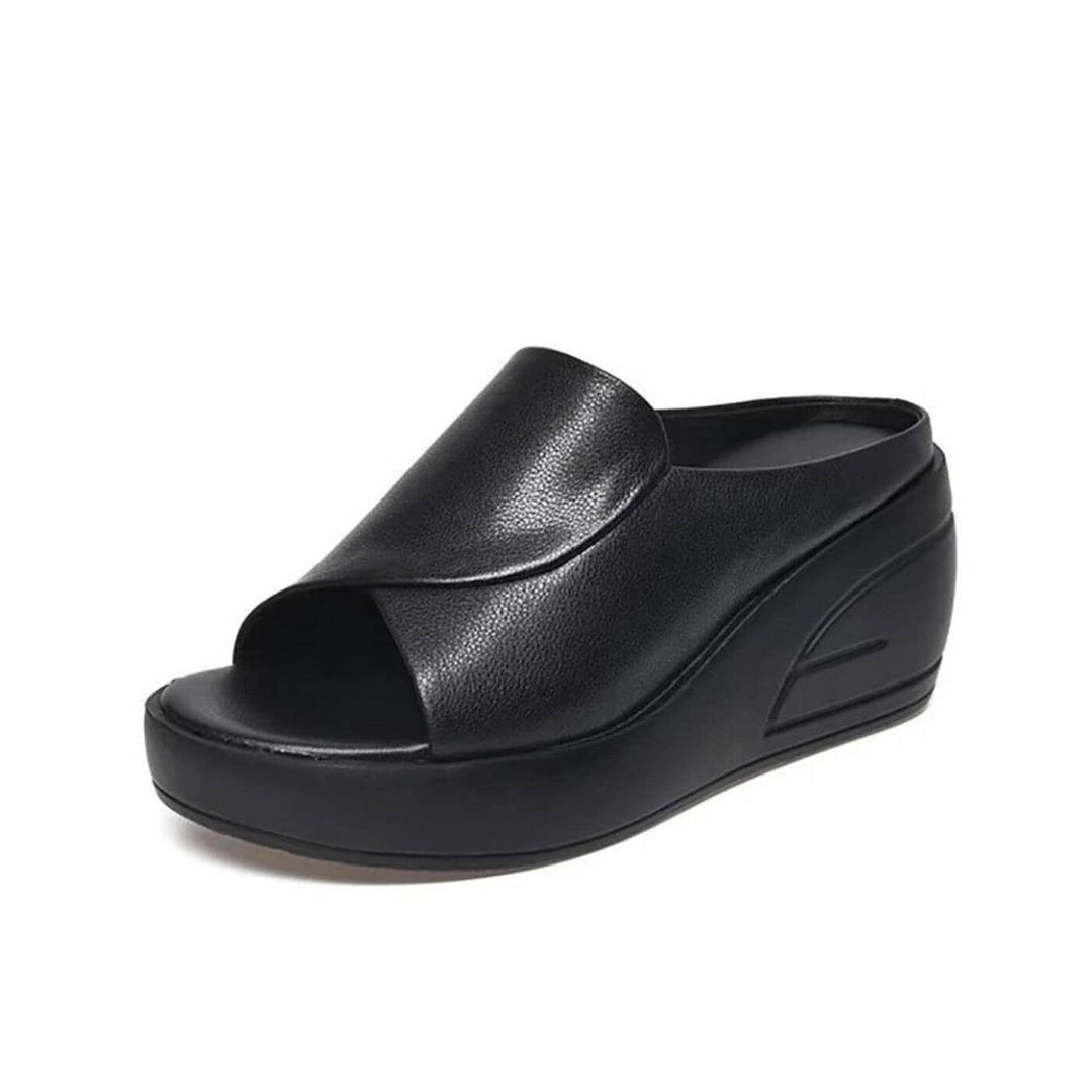 Eliza | Comfortable Black Wedge Sandals for Women – Stylish Wedges with Arch Support 1