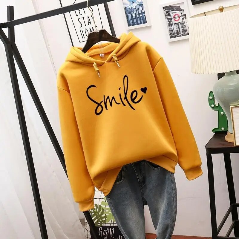 Ella | Cozy women's smile hoodie with statement print 3
