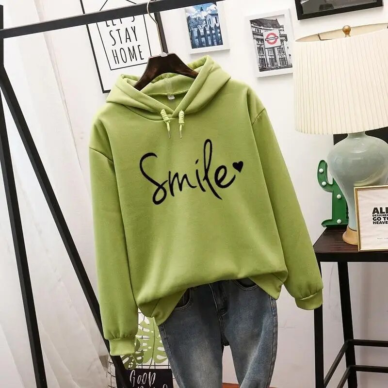 Ella | Cozy women's smile hoodie with statement print 4