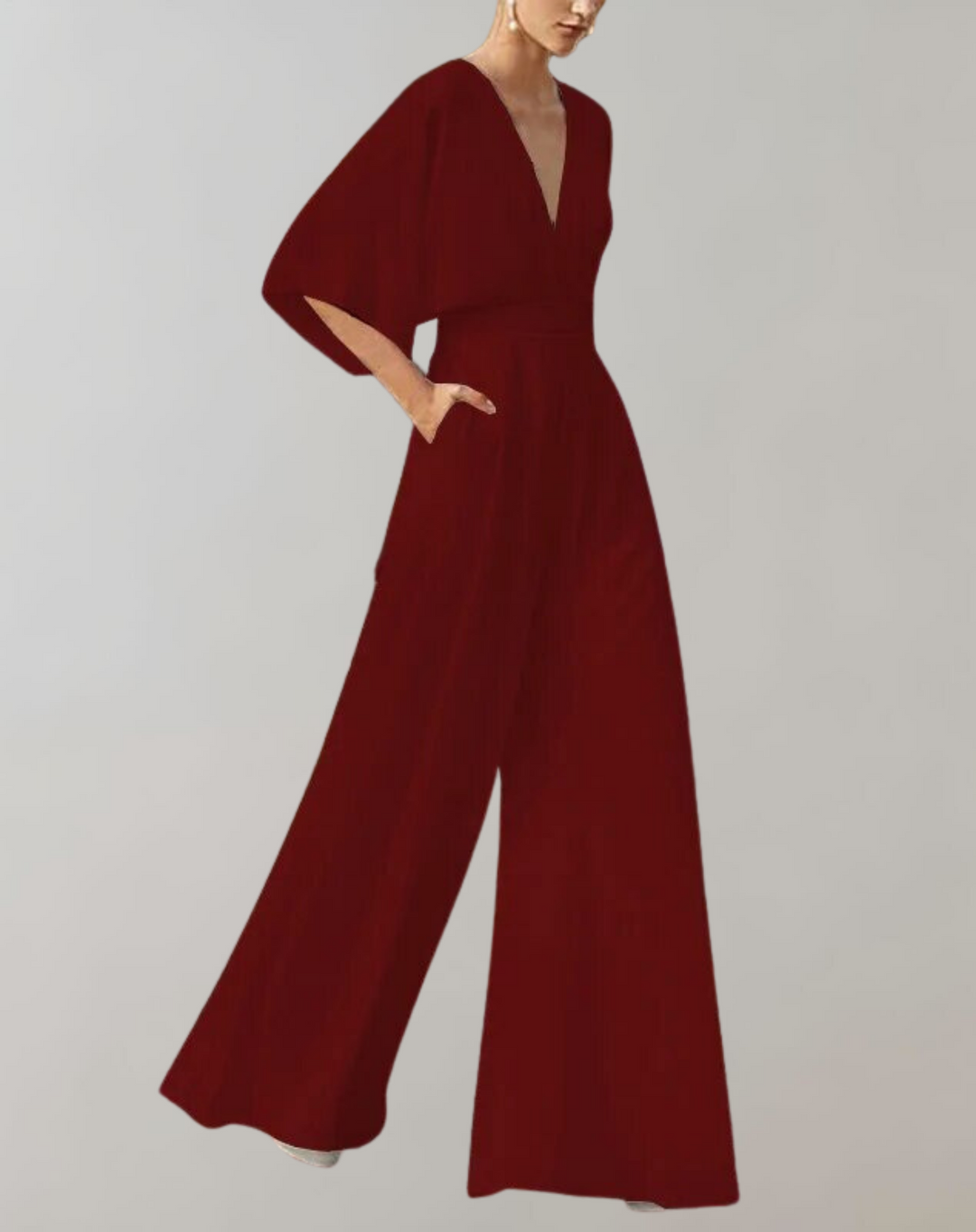 Elysia | Elegant, Flattering Women's V-Neck Wide Leg Jumpsuit 4