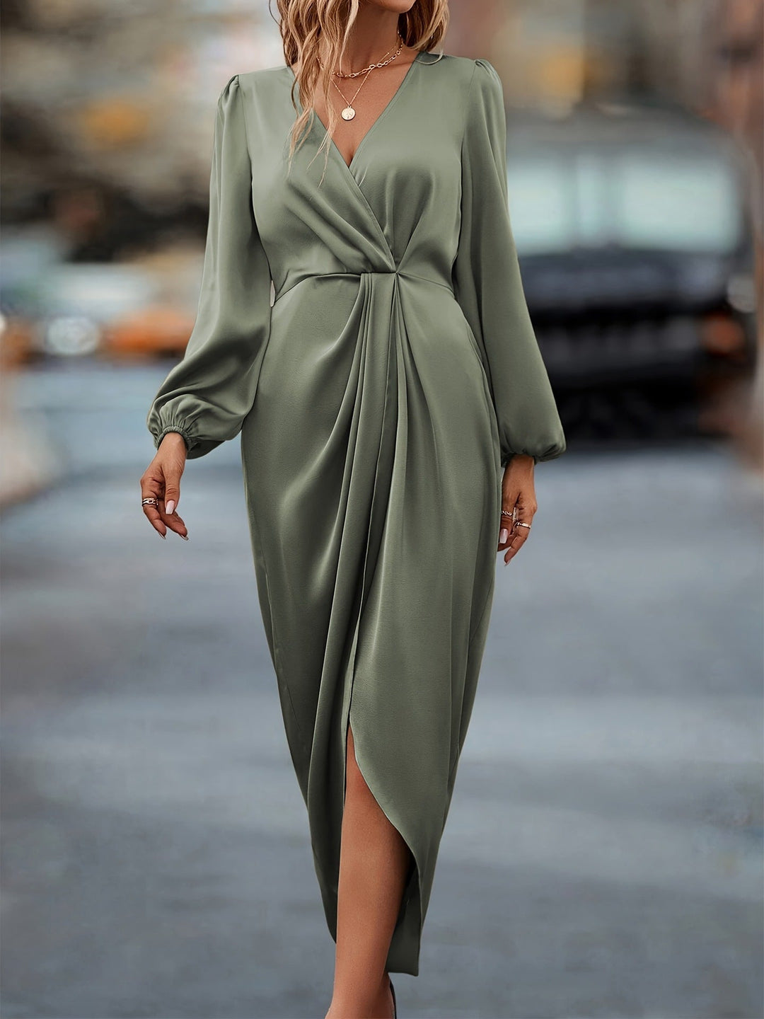 Elysia | Elegant &amp; Stylish Women's Midi Wrap Dress 2