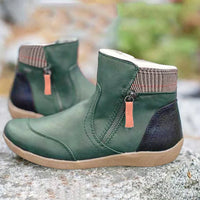 Amara | Waterproof Leather Ankle Boots with Side Zipper