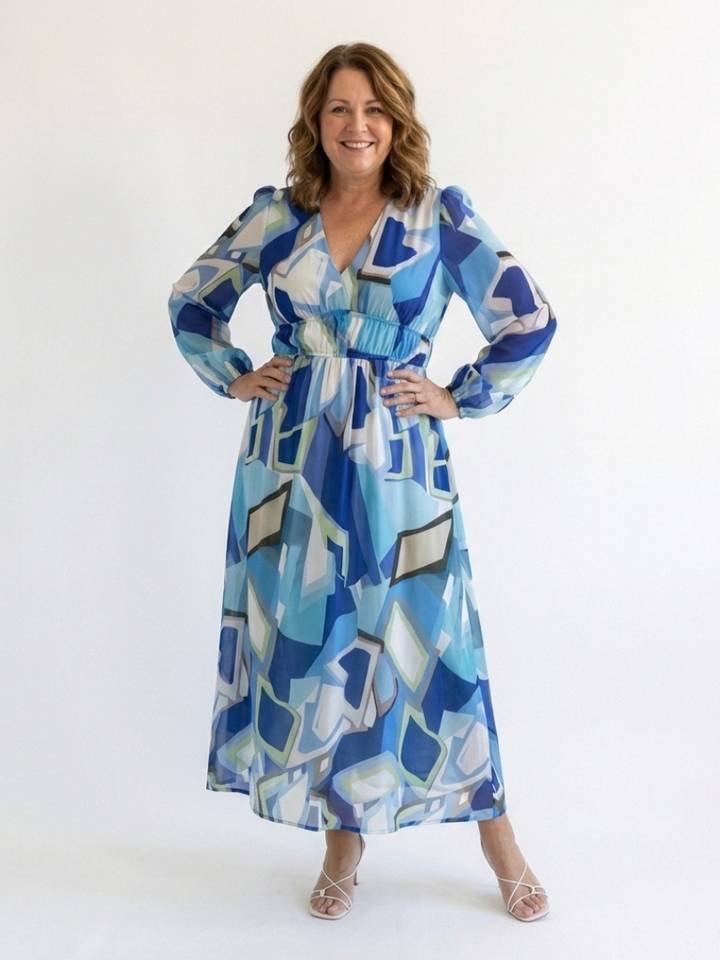 Emilia | Elegant Floral Print Long Sleeve Maxi Dress – Women's Dress for Summer & Wedding Guest Occasions 8