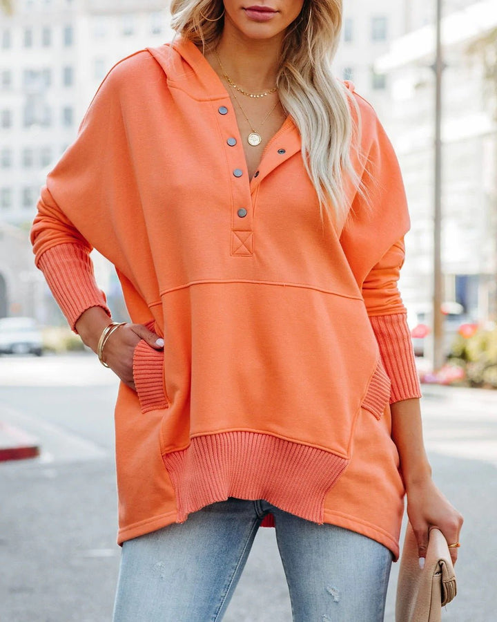 Emma | Women's Relaxed-Fit Hooded Drawstring Pullover Tunic Sweatshirt 10