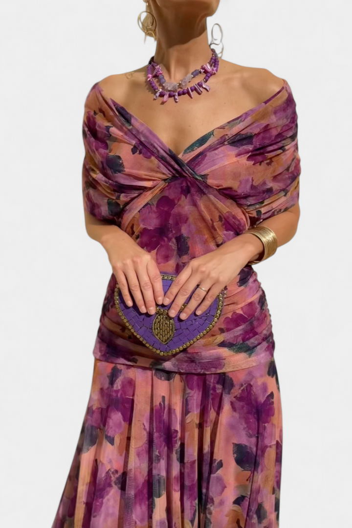 Eryzziah | Elegant Floral Print Summer Dress – Flattering V-Neck & Flowing Skirt for Wedding Guests 11