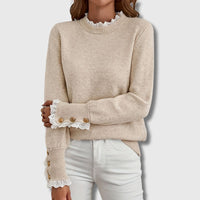 Amelia | Maglione elegante a maniche lunghe con dettagli in pizzo