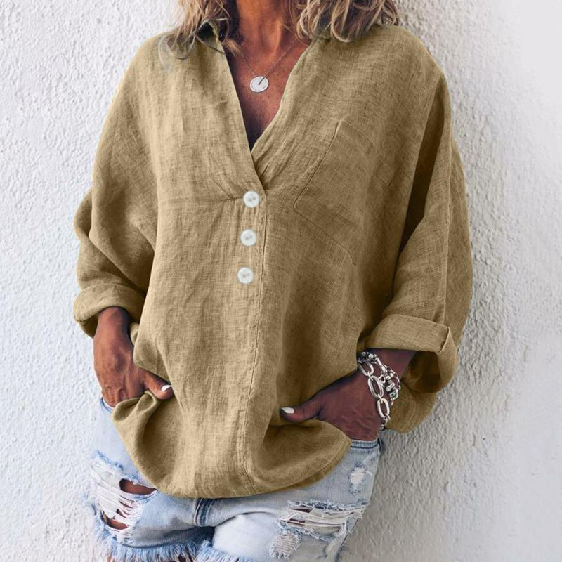 Evangeline | Elegant, Relaxed & Versatile Women's V-Neck Blouse 4