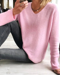 Grace | Cozy & Elegant V Neck Long Sleeve Sweater