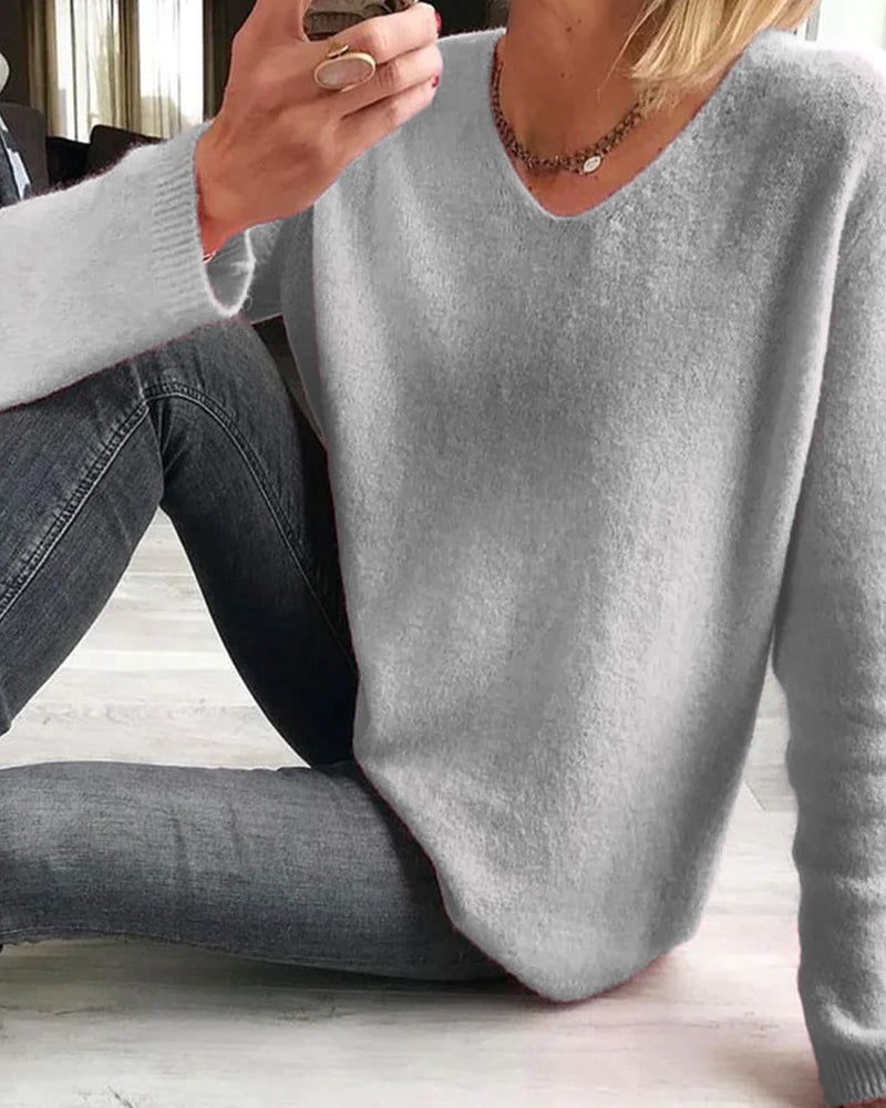 Evelina | Cozy, Flattering &amp; Versatile Women’s V Neck Long Sleeve Sweater 3