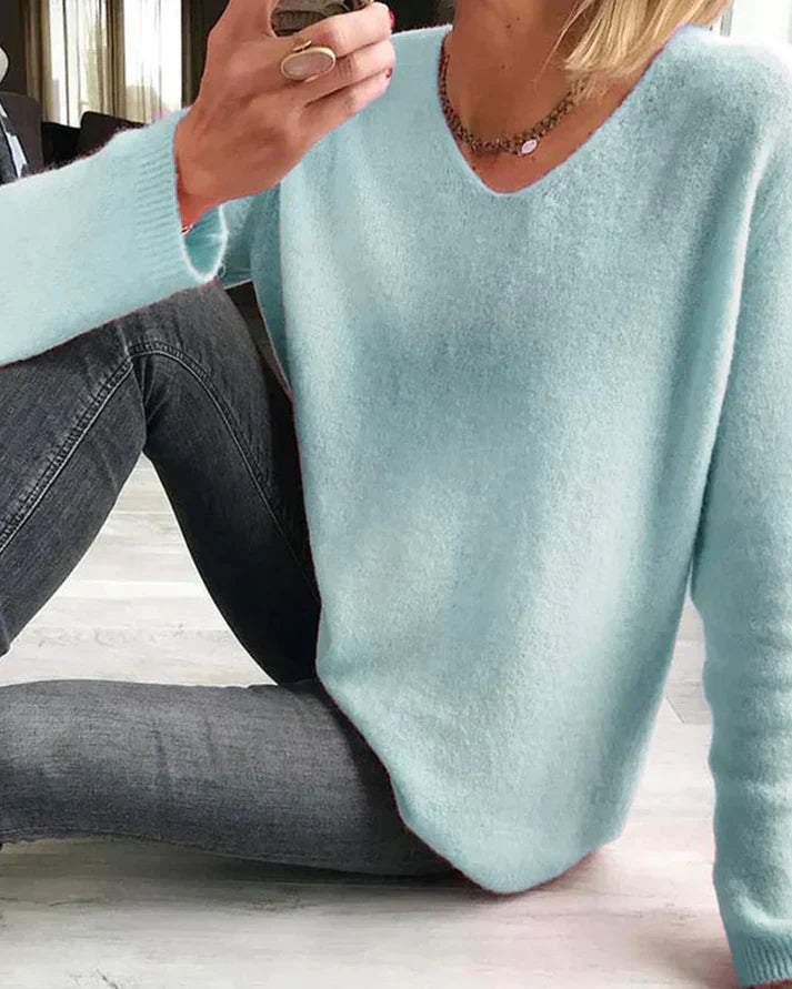 Evelina | Cozy, Flattering &amp; Versatile Women’s V Neck Long Sleeve Sweater 4