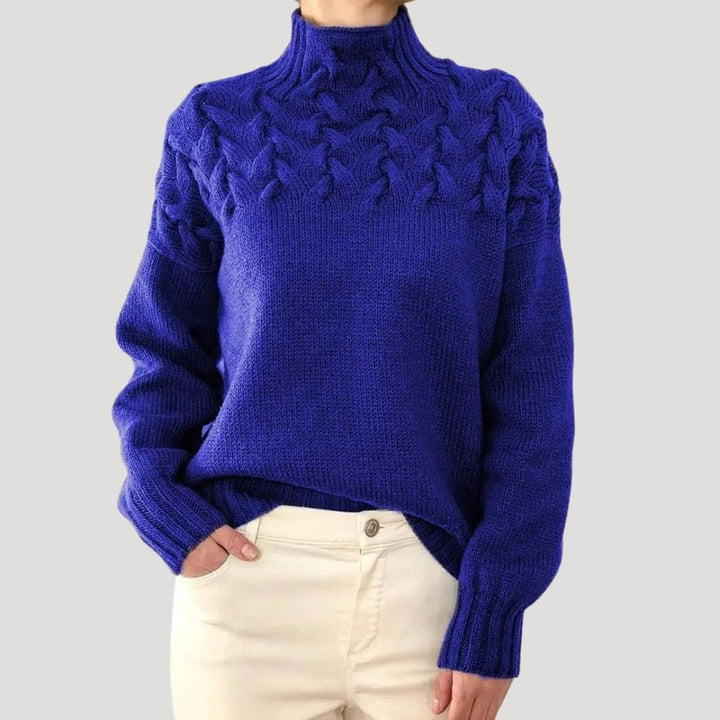 Evelyn | Women's Cable Knit Turtleneck Pullover Sweater 1