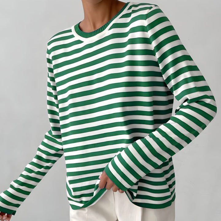 Evelyn | Women's Relaxed-Fit Nautical Striped Long Sleeve Sweater 2