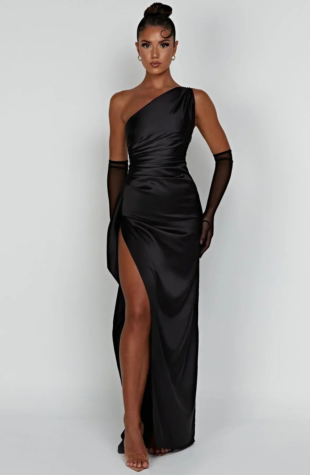 Felicity | Elegant Asymmetric Women's One Shoulder Ruched Maxi Dress for Cocktail & Formal Events 11