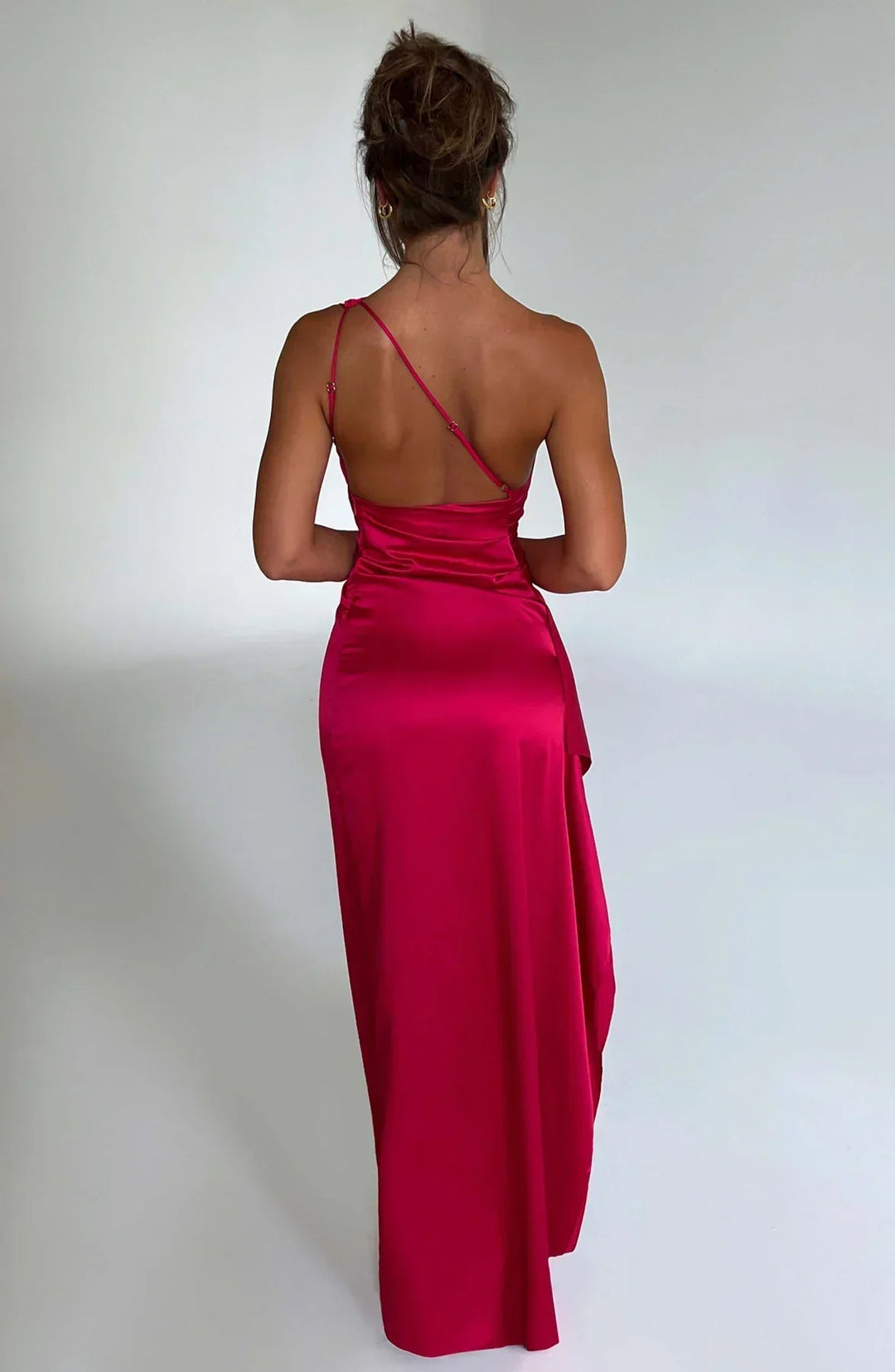 Felicity | Elegant Asymmetric Women's One Shoulder Ruched Maxi Dress for Cocktail & Formal Events 2