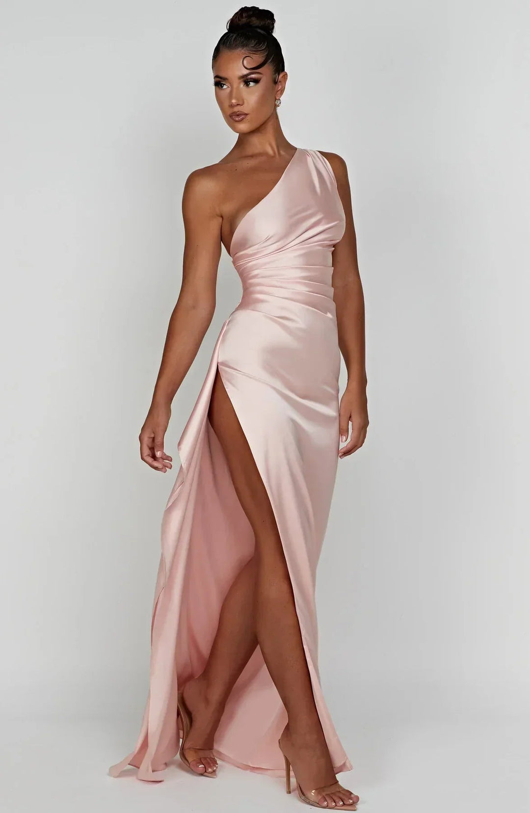 Felicity | Elegant Asymmetric Women's One Shoulder Ruched Maxi Dress for Cocktail & Formal Events 8