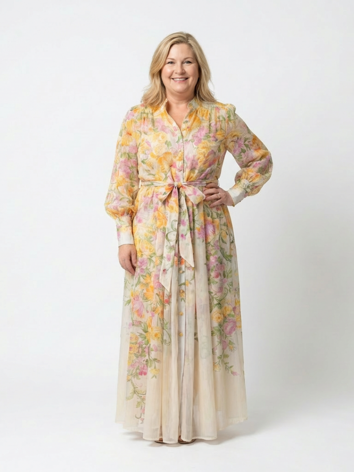 Felicity | Elegant Floral Print Long Sleeve Maxi Dress – Perfect for Wedding Guests & Summer Events 3