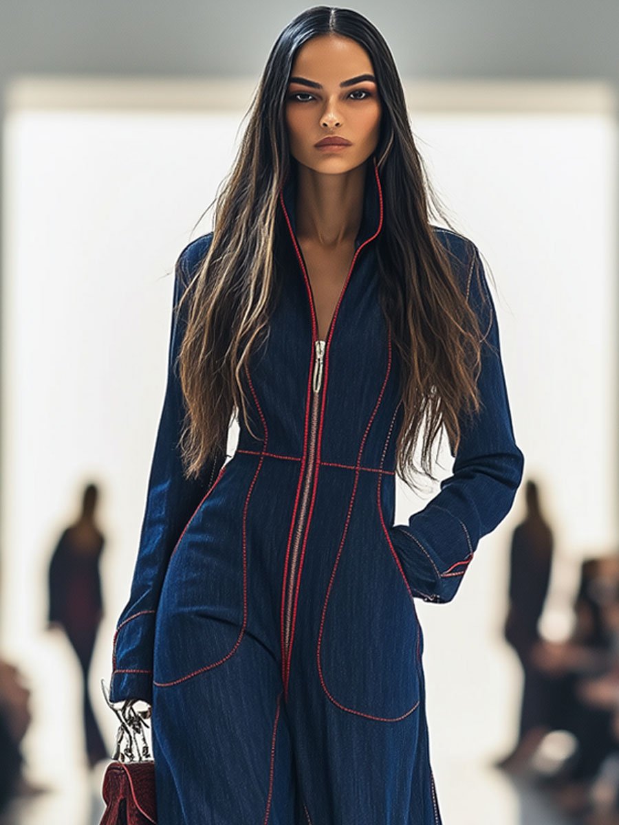 Felicity | Elegant & Comfortable Women's Jumpsuit – Wide Leg, Long Sleeve Design 3