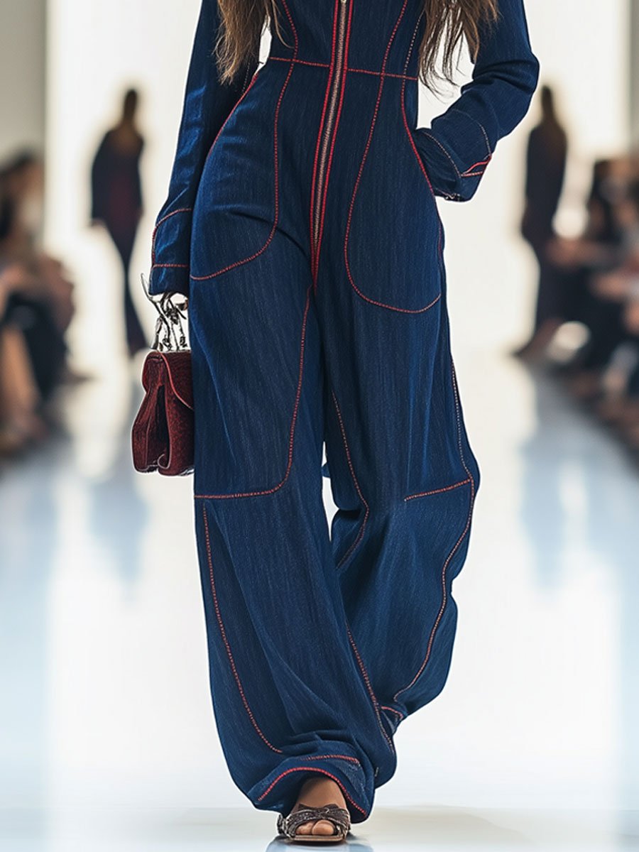 Felicity | Elegant & Comfortable Women's Jumpsuit – Wide Leg, Long Sleeve Design 4