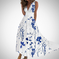 Busch | Elegant Floral Sleeveless  Maxi Dress