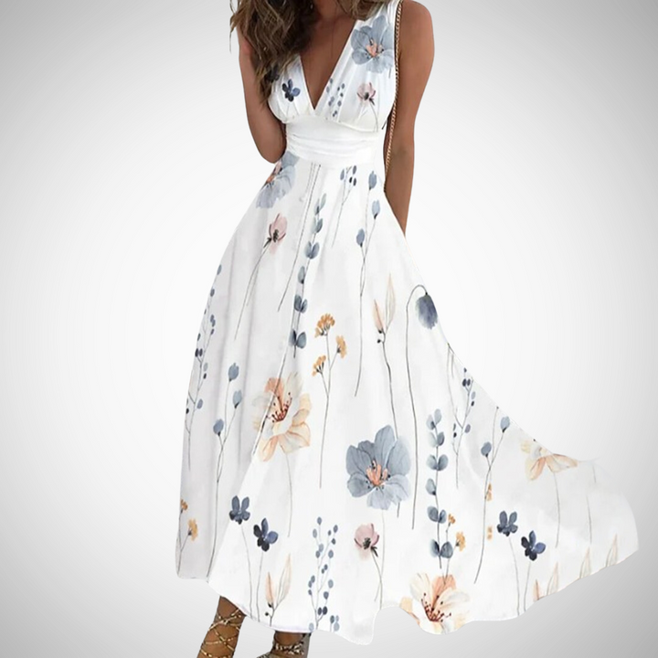 Fleur | Elegant Floral Maxi Dress for Women – Sleeveless V-Neck in Plus Size Options 3