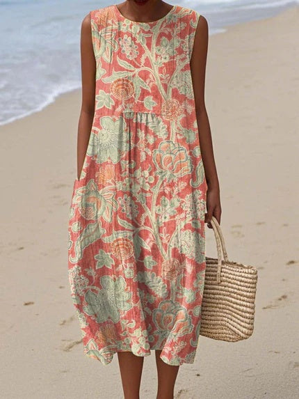 Fleur | Floral Print & Breathable Women's Midi Dress 0
