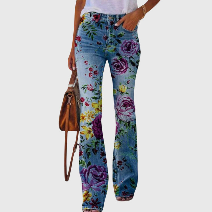 Florina | Elegant Floral Print Wide Leg Trousers for Women - Flattering & Comfortable Style 0