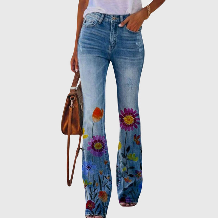 Florina | Elegant Floral Print Wide Leg Trousers for Women - Flattering & Comfortable Style 1